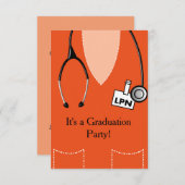 LPN Nurse Abschluss Einladung Scrub #50 (Vorne/Hinten)
