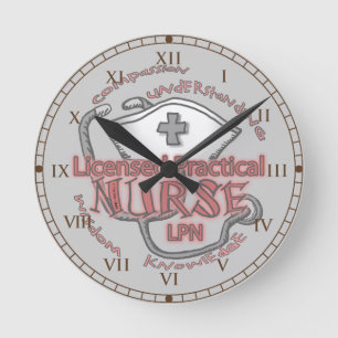 LPN Nurse Axiom Clock Runde Wanduhr