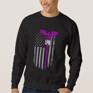 LPN Nurse Licised Practical Nursing USA Flag Hefe Sweatshirt