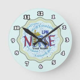 LPN Nurse Motto Runde Wanduhr