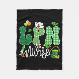 LPN Nurse Stethoscope Lucky Shamrock Funny St Fleecedecke