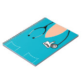 LPN Nury Notebook Scrub Top Design Blau Notizblock (Linke Seite)