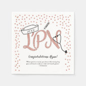 LPN Rose Gold Konfetti Graduierungsparty Dekoratio Serviette (Vorderseite)