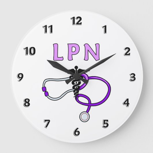 LPN Stethoscope Große Wanduhr (Vorderseite)