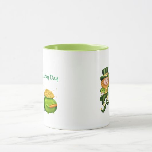 Lprechaun & Pot of Gold am St. Patrick's Day Tasse (Zentrum)