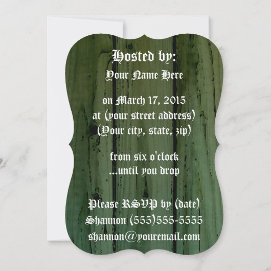 Lprechaun Skulls am St. Patrick's Day: Shenanigans Einladung (Rückseite)