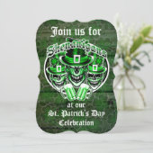 Lprechaun Skulls am St. Patrick's Day: Shenanigans Einladung (Stehend Vorderseite)