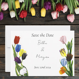 LQBTQ plus Tulips-Blume Save The Date