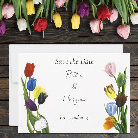 LQBTQ plus Tulips-Blume Save The Date