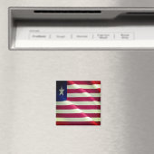 LR002 LIBERIA, WAVING FLAG, Afrika, Kühlschrank Magnet (In Situ (Geschirrspüler))