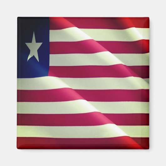 LR002 LIBERIA, WAVING FLAG, Afrika, Kühlschrank Magnet (Vorne)