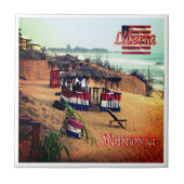 LR003 MONROVIA, Strand, Liberia, Afrika, Fliese (Vorderseite)
