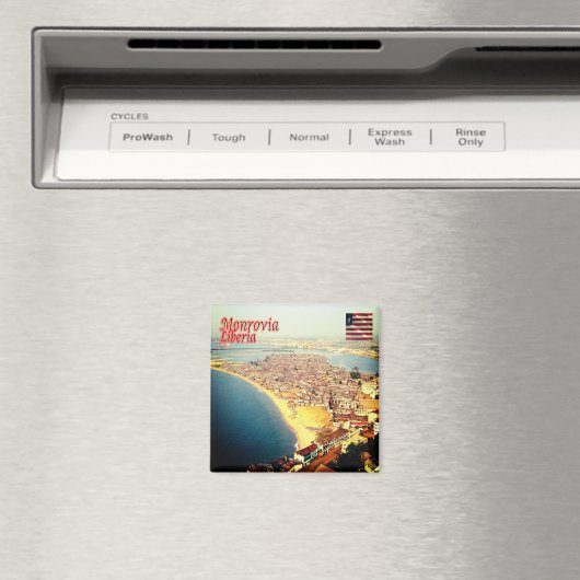 LR004 MONROVIA, Panorama, Liberia, Afrika, Kühlsch Magnet (In Situ (Geschirrspüler))