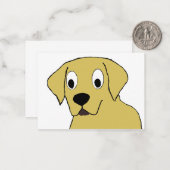 LR gelbe Labrador Cartoon Mitteilungskarte (Vorderseite/Rückseite Beispiel)