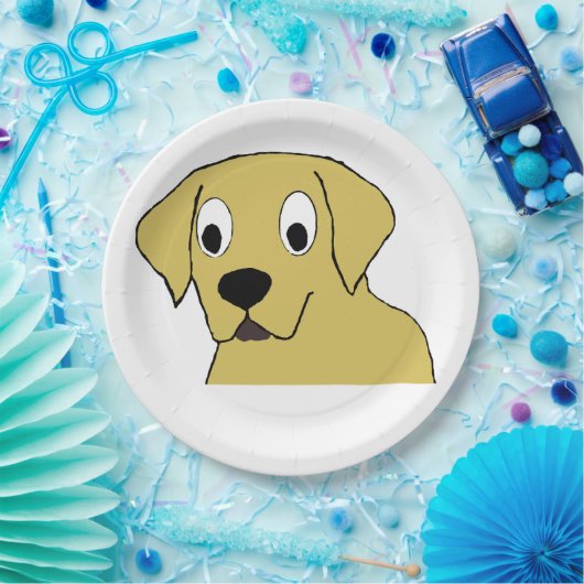 LR gelbe Labrador Cartoon Pappteller (Party)