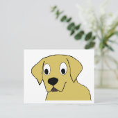 LR gelbe Labrador Cartoon Postkarte (Stehend Vorderseite)