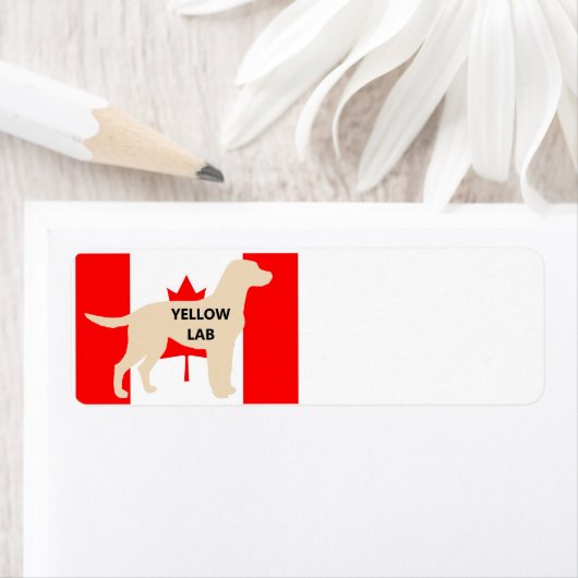 LR gelbe Labrador Name Silhouette auf Flg (Insitu)