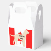 LR gelbe Labrador Name Silhouette auf Flg Geschenkschachtel (Geöffnet)