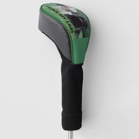 LR I Liebe meine Labradore mit Bild Golf Headcover (angewinkelt)