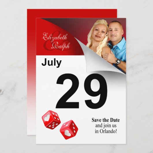 LR Kalenderseite Save the Date Las Vegas Foto (Vorne/Hinten)