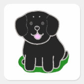 LR Kawaii Cartoon Quadratischer Aufkleber (Vorderseite)