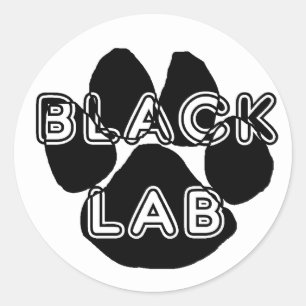 LR name paw black Runder Aufkleber