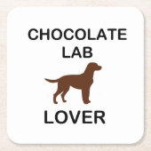 LR Schokolade Labrador Liebhaber Rechteckiger Pappuntersetzer (Vorderseite)