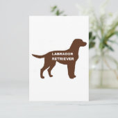 LR Schokolade Labrador Name Silhouette Dankeskarte (Stehend Vorderseite)
