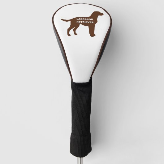 LR Schokolade Labrador Name Silhouette Golf Headcover (Vorderseite)