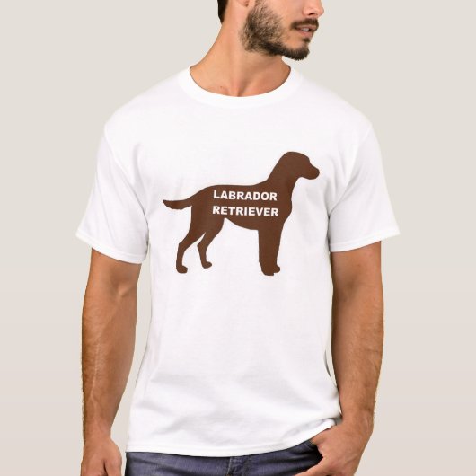 LR Schokolade Labrador Name Silhouette T-Shirt (Vorderseite)