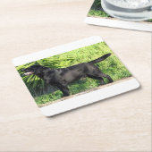 LR schwarzes Labor Rechteckiger Pappuntersetzer (angewinkelt)