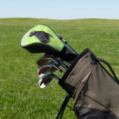 LR schwarzes Labor sitzend Golf Headcover (In SItu)