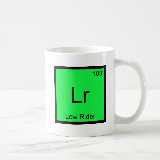 Lr - Symbol Hydraulics für chemische Elemente mit Kaffeetasse (Rechts)