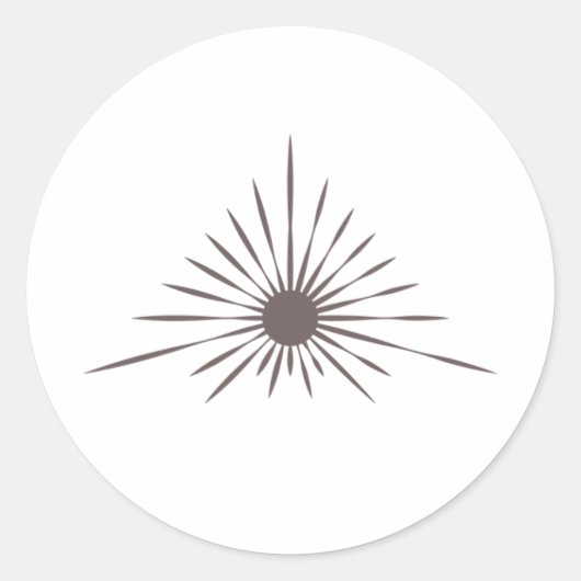 LRW Sun Logo White Classic Round Sticker (Vorderseite)