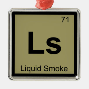 Ls - Flüssigrauch Chemie Periodensystem-Symbol Ornament Aus Metall