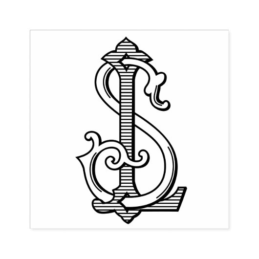 LS Monogram SL Monogram Gummi Ink Briefmarke Gummistempel (Prägung)