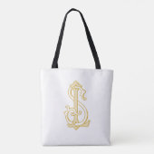 LS Monogramm oder SL Monogramm Totbeutel Tasche (Rückseite)