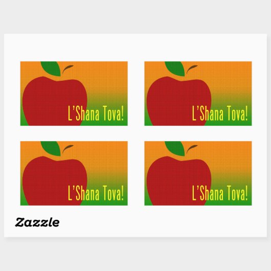 L'Shana Tova Apple Rechteckiger Aufkleber (Blatt)
