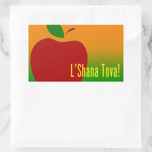 L'Shana Tova Apple Rechteckiger Aufkleber (Tasche)