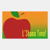 L'Shana Tova Apple Rechteckiger Aufkleber (Vorderseite)