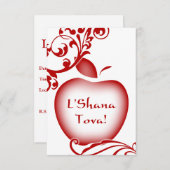 L'Shana Tova: Blumenapfel Einladung (Vorne/Hinten)
