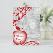 L'Shana Tova : Blumenapfelkarte Einladung (Stehend Vorderseite)