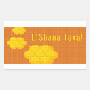 L'Shana Tova Honeycombs Rechteckiger Aufkleber