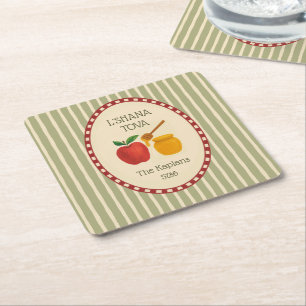 L'Shana Tova Rosh Hashanah Jüdisches neues Jahr ge Rechteckiger Pappuntersetzer