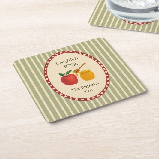 L'Shana Tova Rosh Hashanah Jüdisches neues Jahr ge Rechteckiger Pappuntersetzer (angewinkelt)