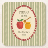 L'Shana Tova Rosh Hashanah Jüdisches neues Jahr ge Rechteckiger Pappuntersetzer (Vorderseite)