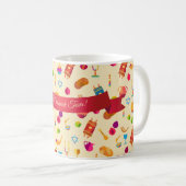 L'Shana Tova! Rosh Hashanah New Year Party Pattern Kaffeetasse (VorderseiteRechts)