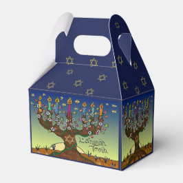 L'shanah Tovah Baum des Lebens Menorah Gefallen Bo Geschenkschachtel