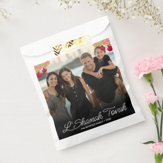 L'Shanah Tovah Script Foto Pomegranate Blume Geschenktütchen (Versiegelt)