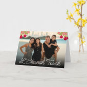 L'Shanah Tovah Script Foto Pomegranate Blume Karte (Gelbe Blume)